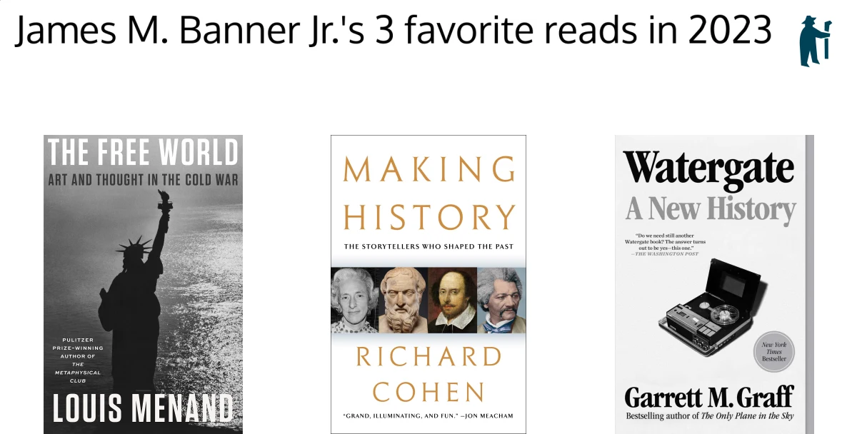 James M. Banner Jr.'s 3 favorite reads in 2023